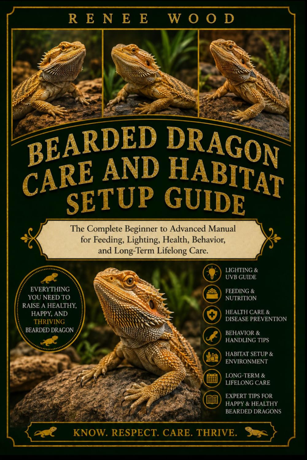 BEARDED DRAGON CARE AND HABITAT SETUP GUIDE: The Complete Beginner to Advanced Manual for Feeding, Lighting, Health, Behavior, and Long-Term Lifelong Care.