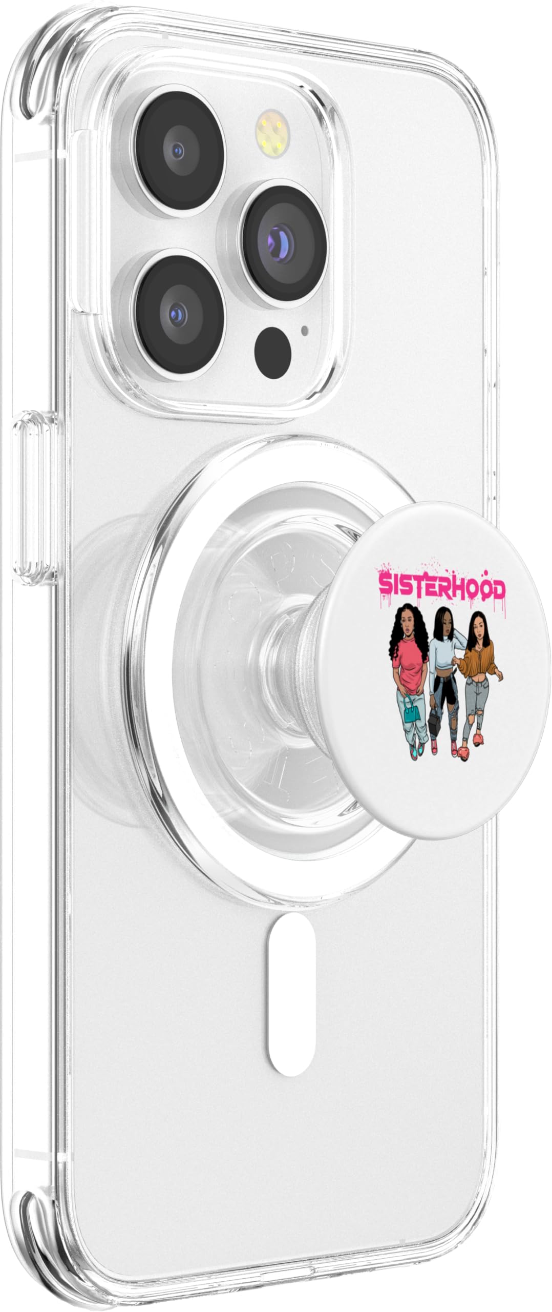 Sisterhood Sista Hood Sister Woman Best Friends Bridesmaids PopSockets PopGrip for MagSafe, Clear - Image 4