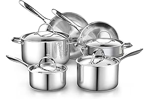 Cooks Standard Classic Stainless Steel Cookware Set: 18/10 Stainless Steel for Superior Cooking
