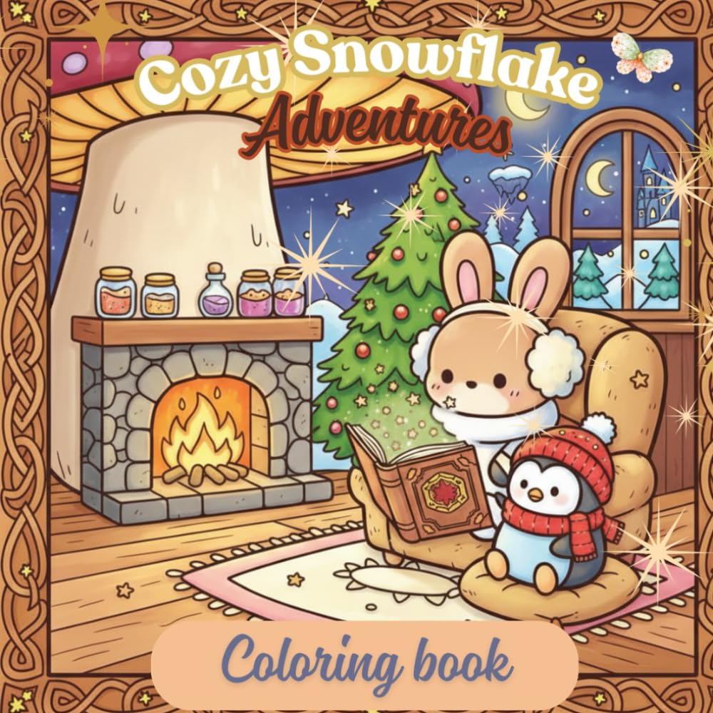 Cozy Snowflake Adventure: Coloring Book