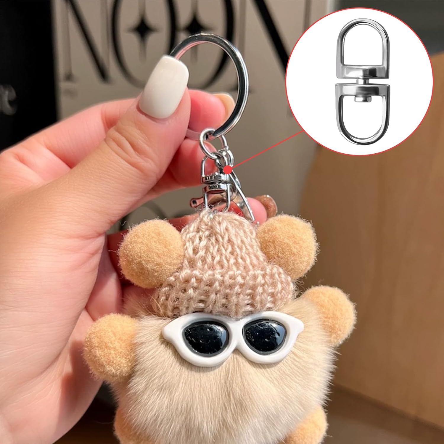 100pcs Double End Design Swivel Key Ring Connector, Double Opening Swivel Clasp Swivel Joint Pendant Clasp Lanyard Key Ring Backpack Jewellery Keychain DIY Craft Making Accessories - Image 5