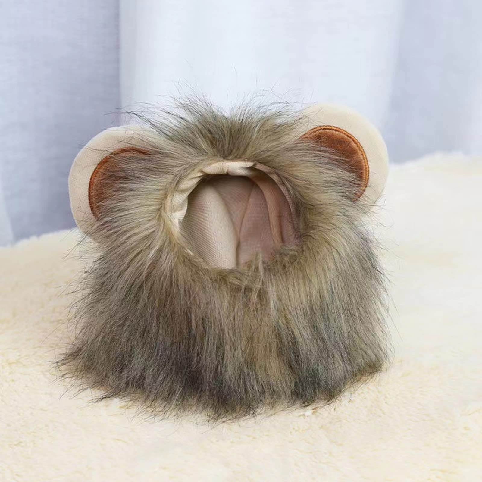 Funny Pet Costume for Cat and Small Dogs Cat Costume Hat Headwear Cosplay Dress up ，Pet Costume Lion Wig for ，Lion Mane Hat for Kittens Puppy Dogs Adjustable Washable Comfortable Fancy Lion(M Brown)