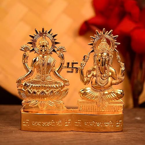 Miniatura 2 de hashcart (4inch) hindú Dios Laxmi Ganesh Set estatua Ídolo Para Decoración Del HogarPoojaregalo