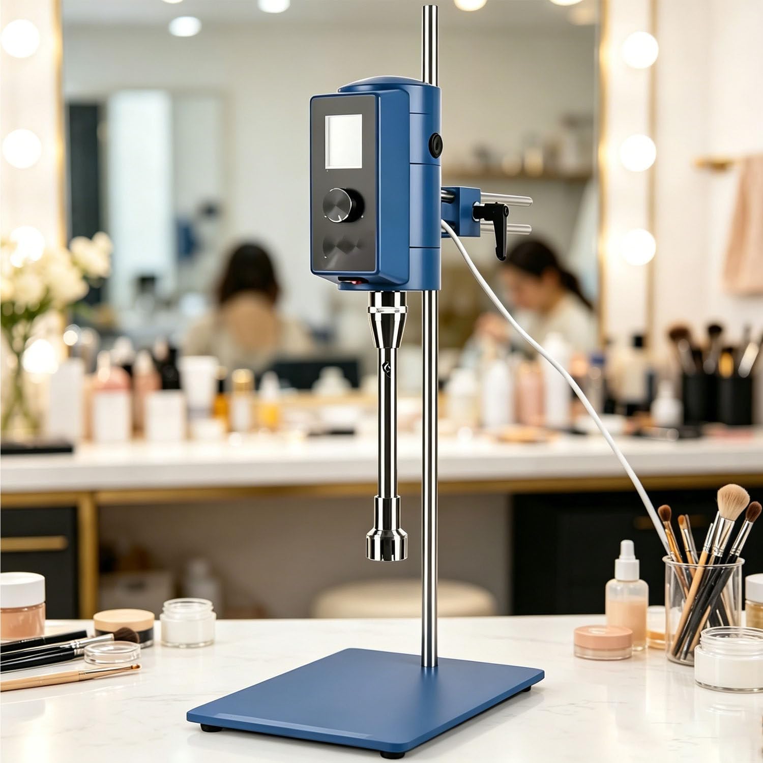 GLBMXDD High Speed Homogenizer for Lab Disperser Emulsifier, 2000~28000rpm Speed Adjustable Laboratory Homogenizer Mixer, LCD Display with Timer for Cosmetic Mixing 50F