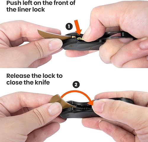 Vista 56 de Cuchillo de bolsillo pequeño de regalo para hombres, cortador de caja de llavero con hoja de 1.34 pulgadas, mini cuchillos plegables EDC