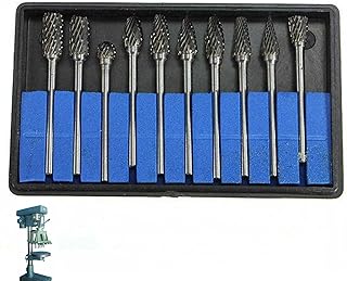 5 Pcs carboneto tungstênio | Conjunto rebarbas rotativas carboneto corte - 10 peças corte cabeça moagem carboneto corte para escultura metal polimento Ming chen