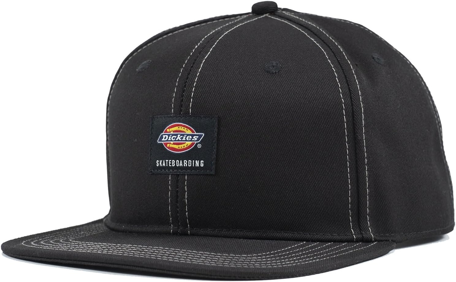 Dickies Men's Skateboarding Flat Bill Snapback Hat, Black, AL