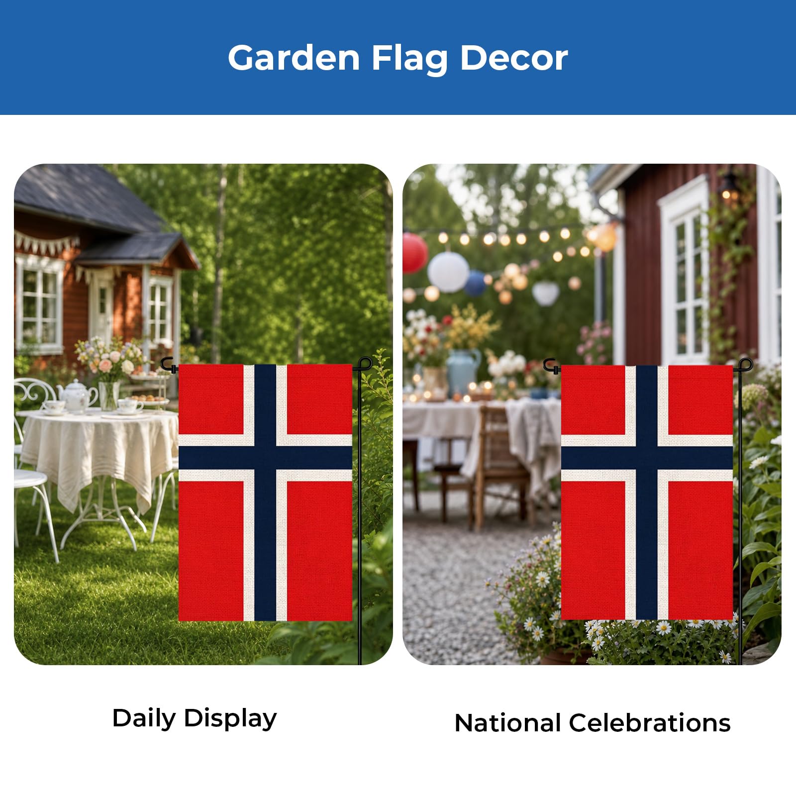 Amazon.co.jp: Pretty_jessie ノルウェー国旗 ノルウェーの庭の旗