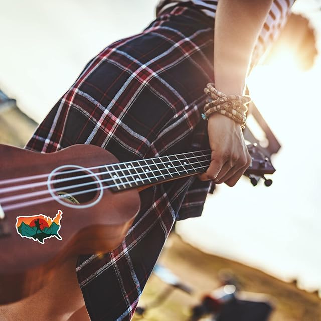 Foto 6 de 6 de Adhesivos de naturaleza para exteriores, aventura, senderismo, montañismo y camping. Pegatinas para guitarra