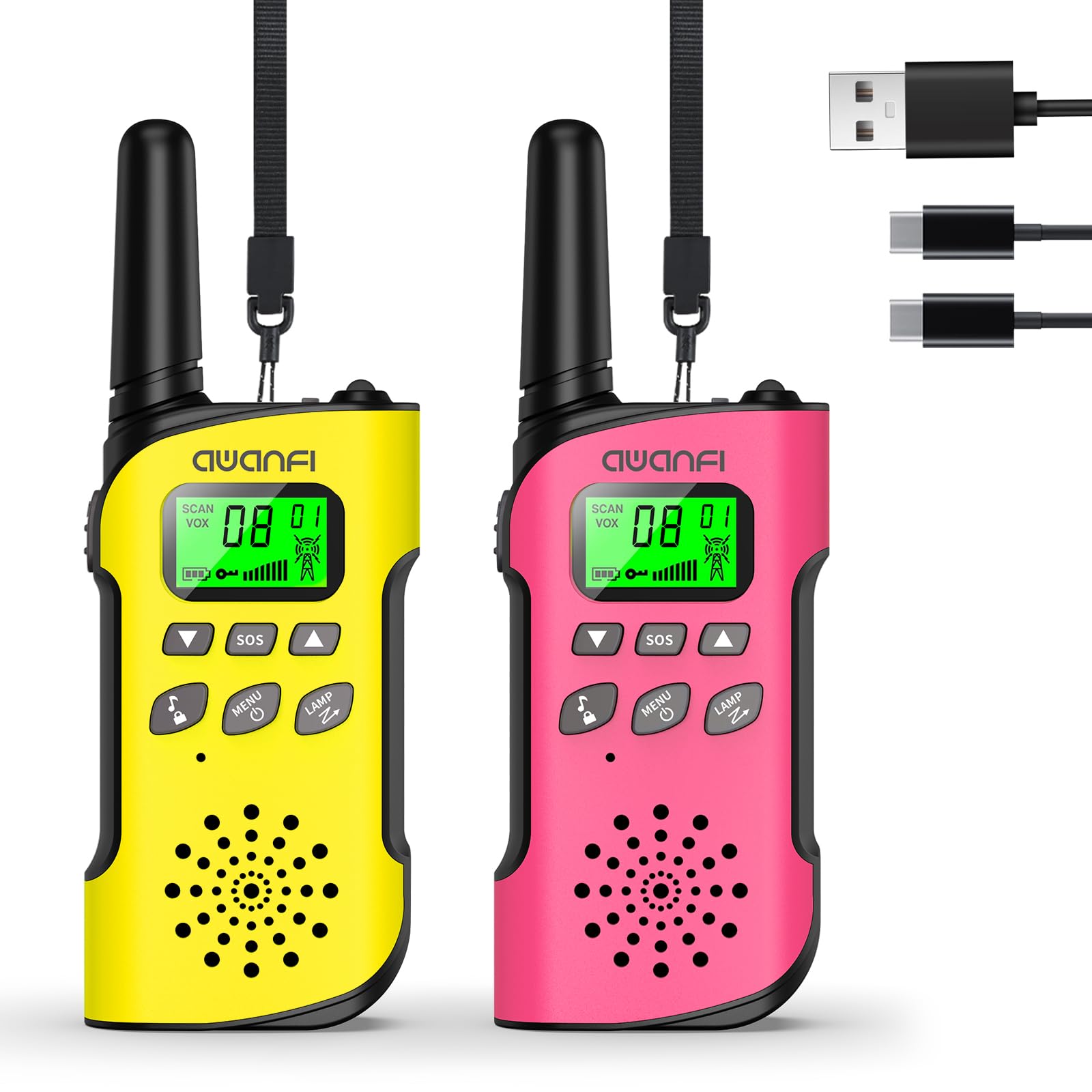 AWANFI Walkie Talkie Aufladbar mit Li-ion Akku