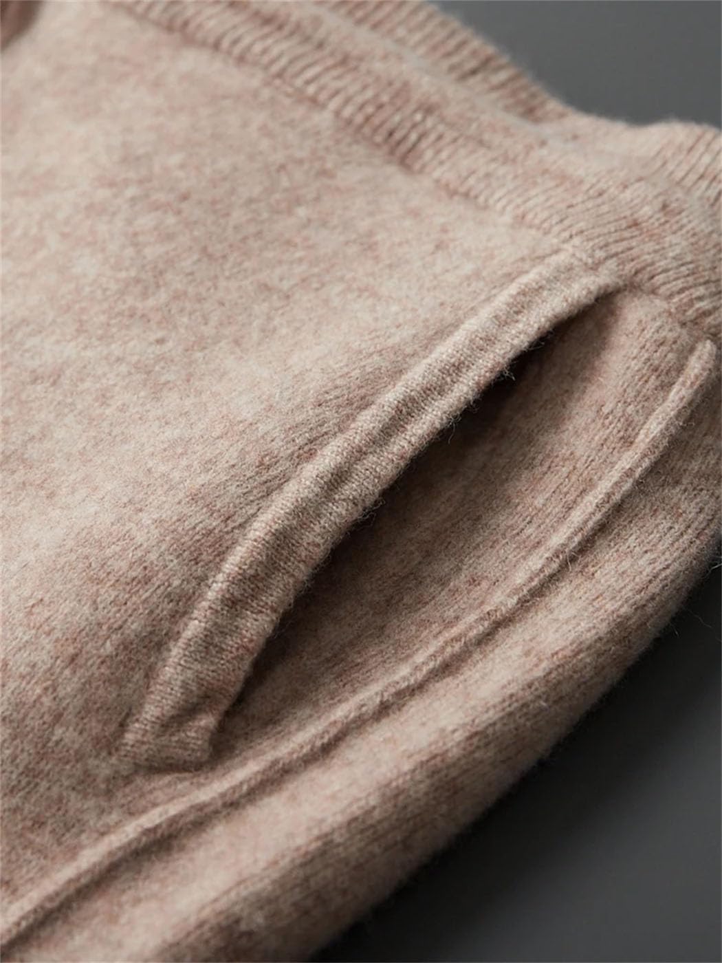 Men's 100% Merino Wool Knit Pants Winter Thicken Warm Soft Sweatpants Elastic Waist Drawstring Small Leg Pants