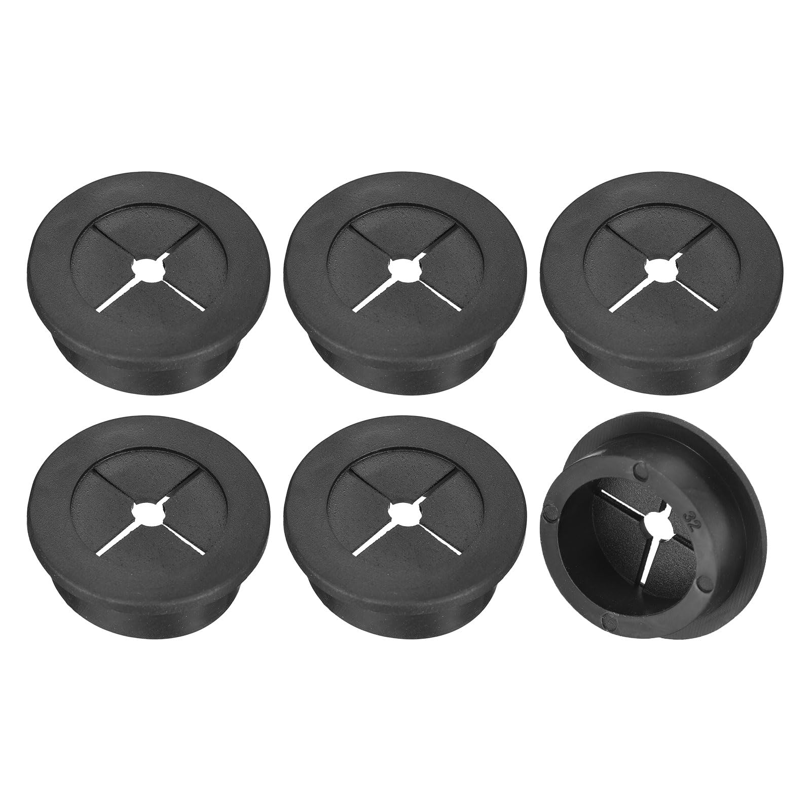 QUARKZMAN 4 Pcs Passe-Câble pour Cordon, 45mm Passe-Câble de Bureau en Caoutchouc Flexible Grommets de Fil Cache-Trou pour Bureau Organisateur de Câbles d' Ordinateur, Noir