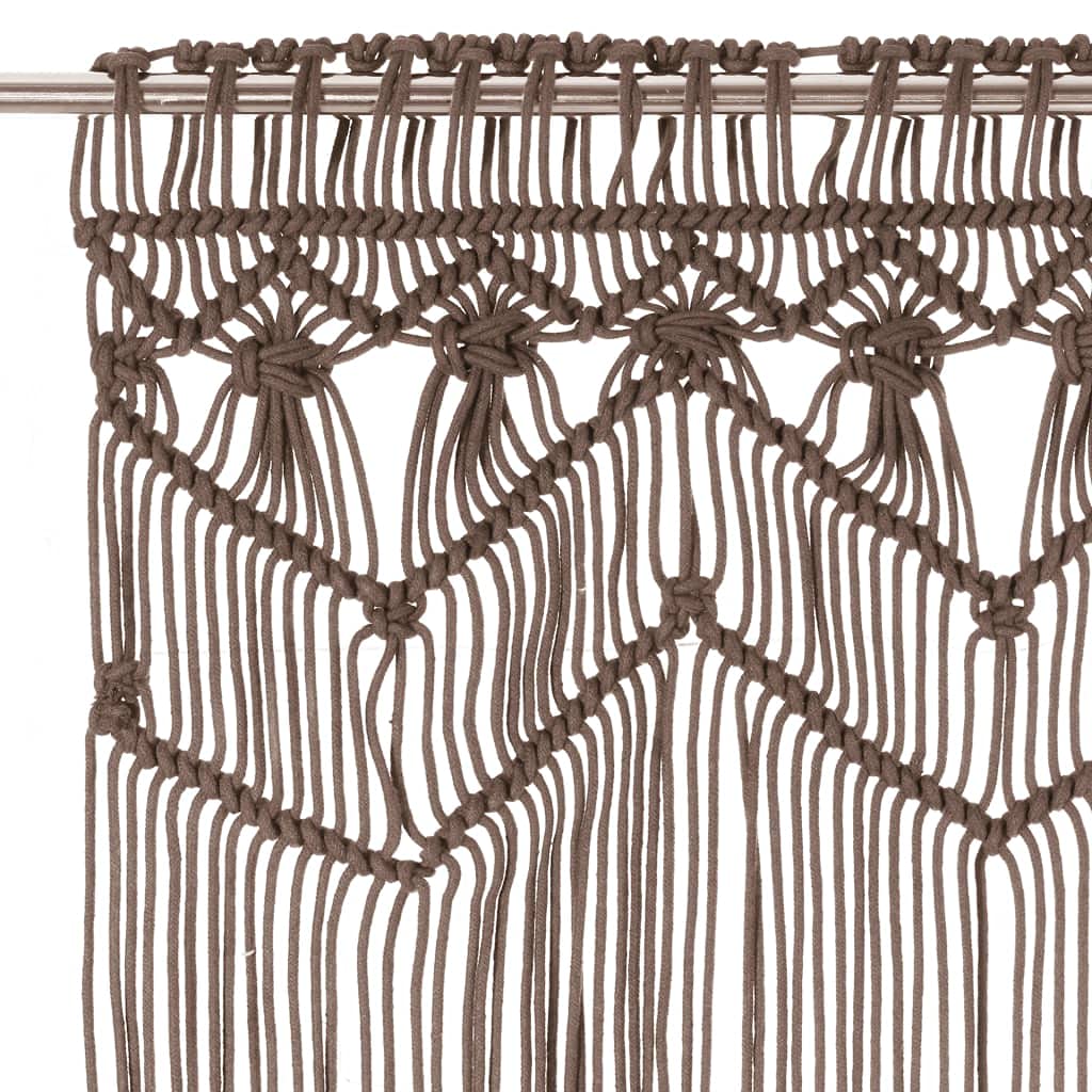 Tomostar Rideau Macramé, Tapisserie Murale Rideau de Porte Taupe 140x240 cm Coton