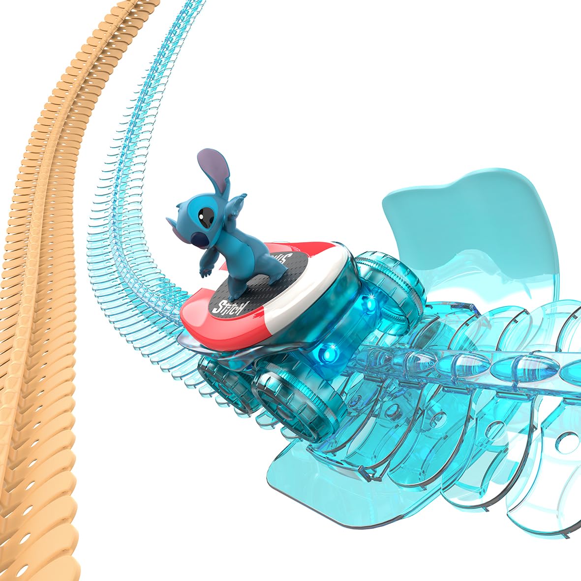 Smoby - Stitch - FleXtreme - Circuito de Coches de 4,40 Metros - 184 Pistas Flexibles y Modulares + 1 Vehículo Stitch con Efectos de Luz - Pilas Incluidas - A Partir de 4 Años