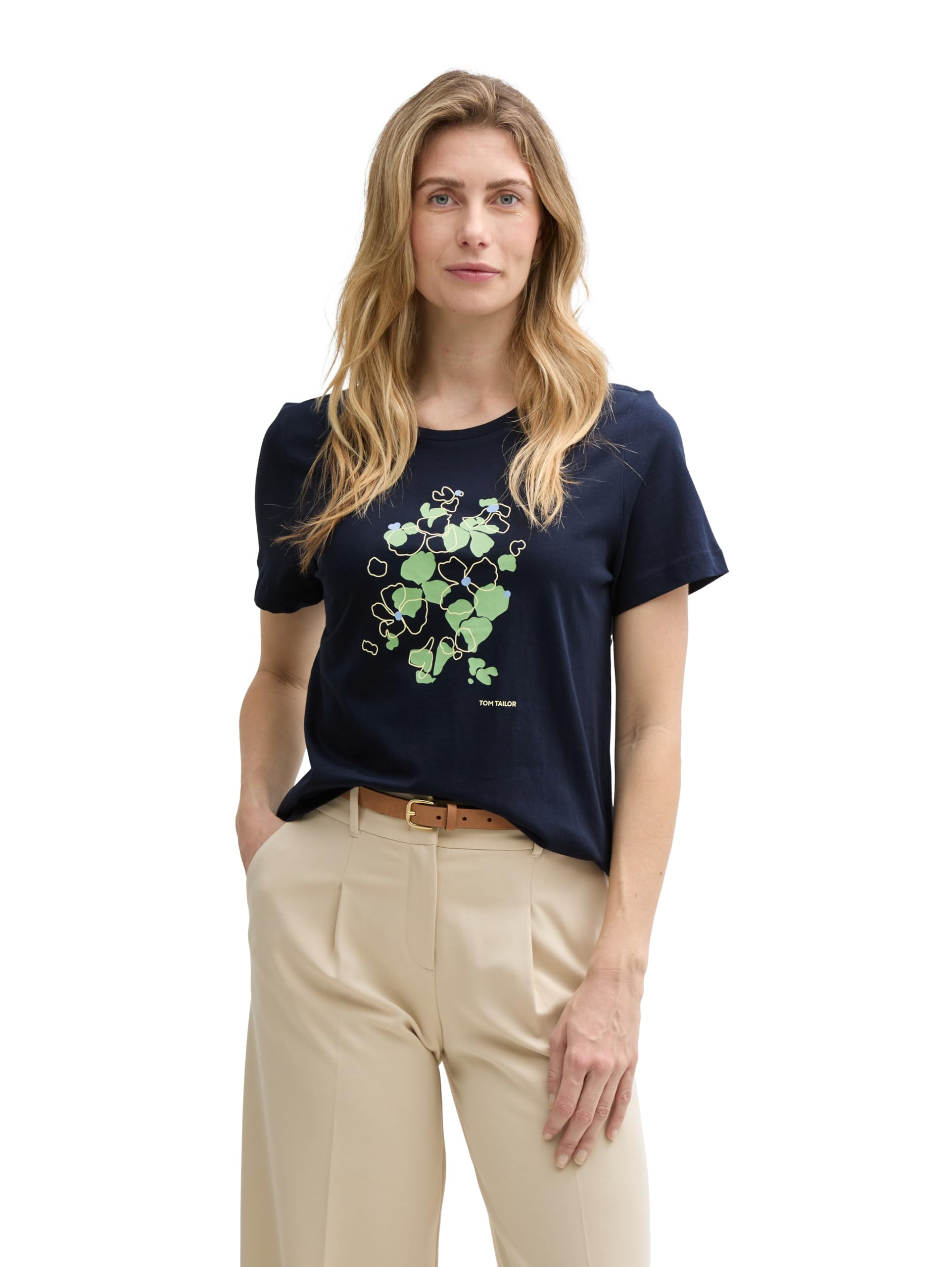 TOM TAILOR Damen Basic T-Shirt mit Print