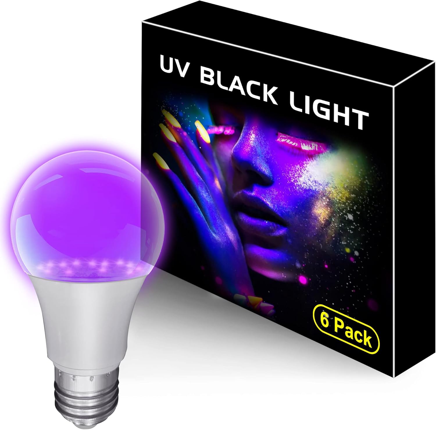 Black Lights Bulbs, LED Fluorescent Light Bulb A19 Blacklight 9W