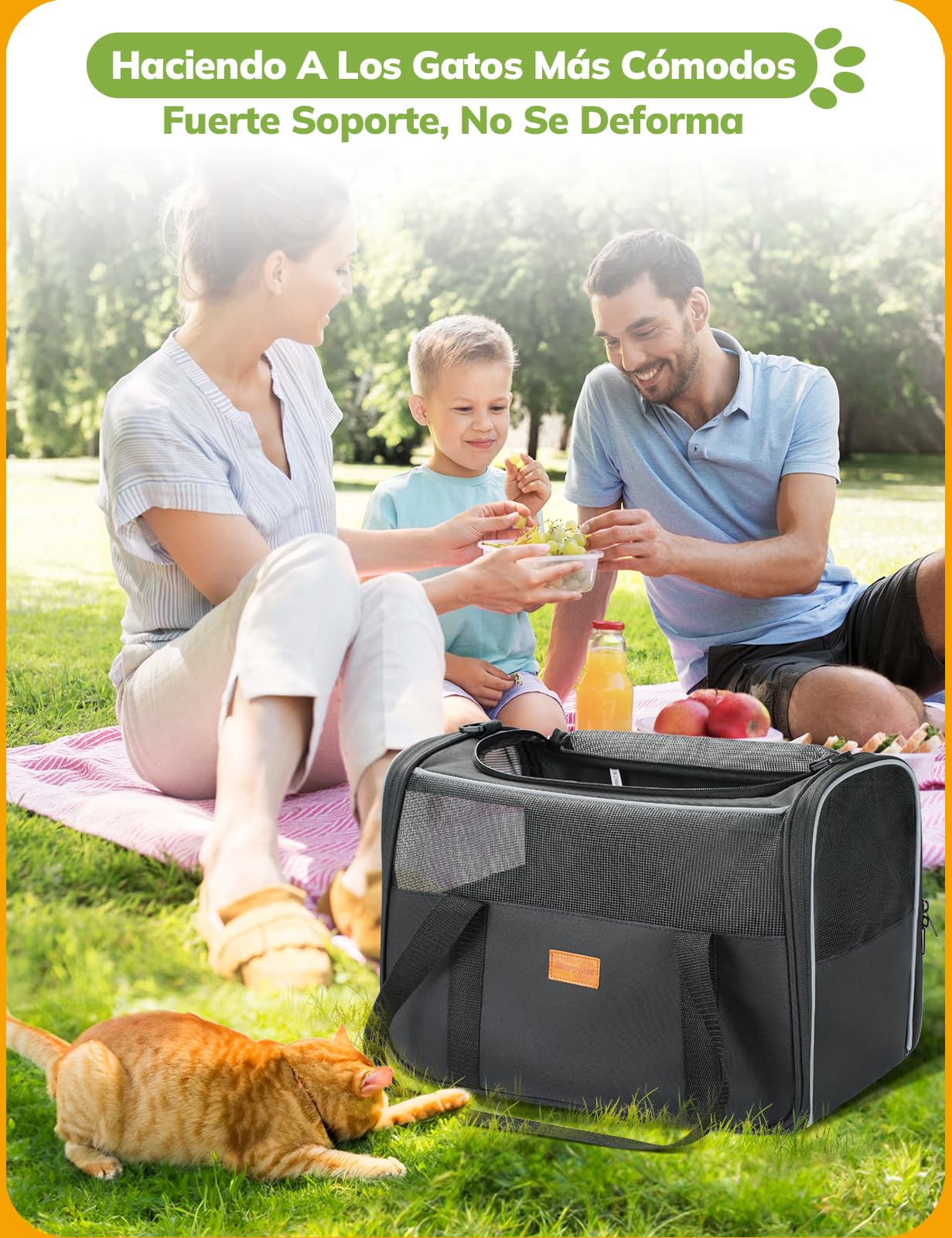 Morpilot Transportín Perro y Gato, Bolsa de Transporte Plegable y Transpirable con Correa de Hombro Ajustable, Ideal para Gatos y Mochila de Viaje para Perros Pequeños