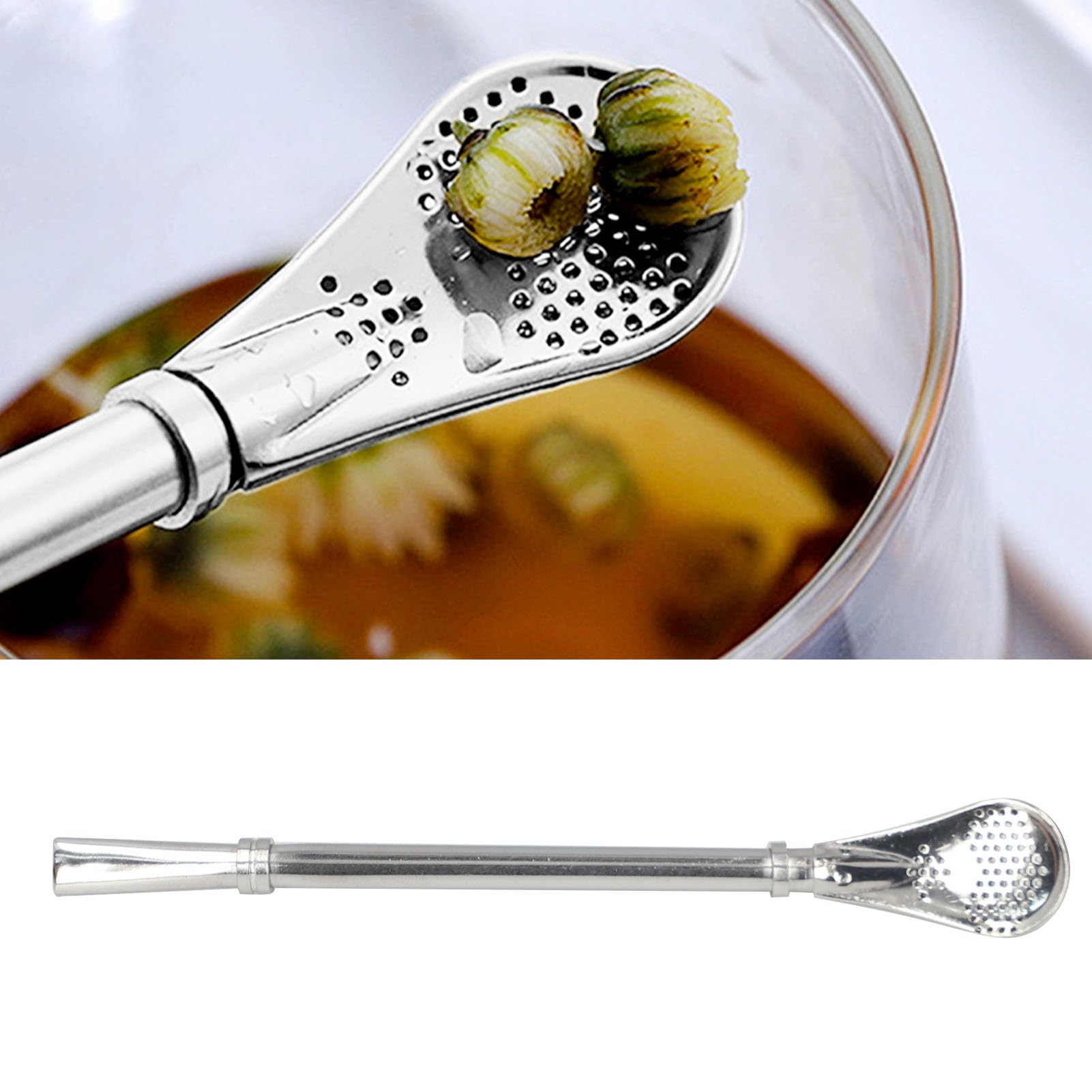 Beber Yerba Mate, acero inoxidable confiable Yerba Mate té calabaza bombilla paja filtrada cuchara de plata