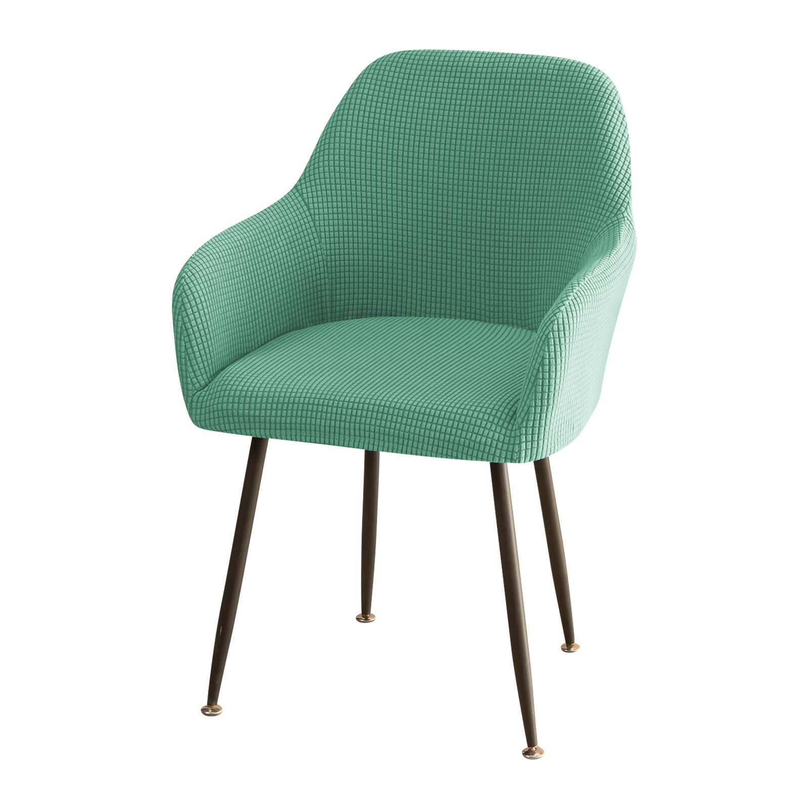 Curved Dining Chair Covers, 2 4 6 Pieces Curved Back Chair Covers Washable Armchair Cover for Home Office Hotel-Green-Set of 2