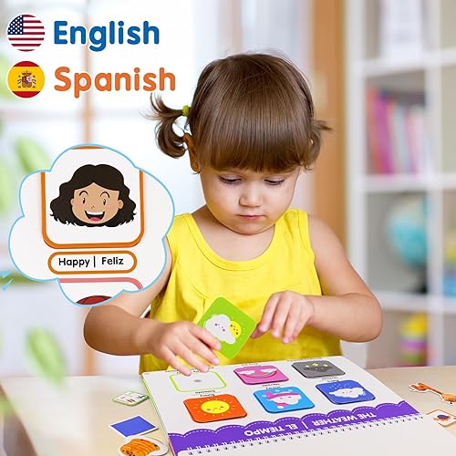 Miniatura 2 de Libros ocupados en español e inglés para niños pequeños - Libro de actividades preescolares bilingües para niños de 3, 4, 5 años, actividades