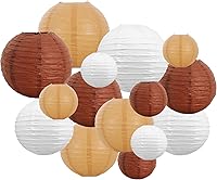 Vista 39 de BEISHIDA 12 Linternas de Papel Naranjas de Otoño Decorativas Amarillas Naranjas Marrones Colgantes Redondas Linternas de Papel Lámpara para Acción