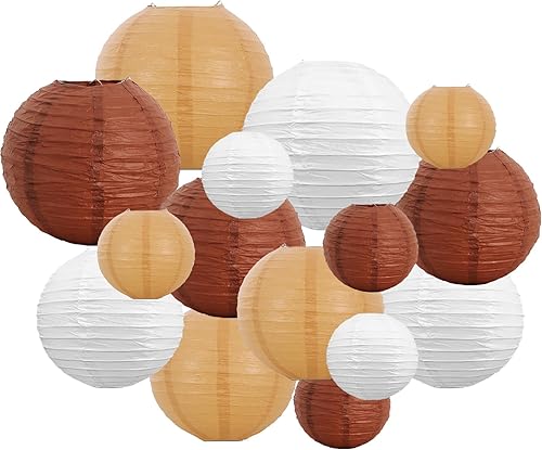 Miniatura 40 de BEISHIDA 10 Linternas de Papel Blancas Decorativas Chinas/Japonesas Colgantes Redondas de Papel Lámpara para Cumpleaños, Bodas, Navidad, Nupcial,