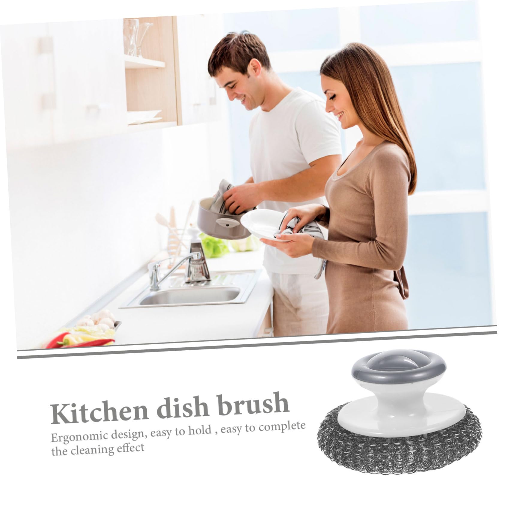 Didiseaon 5 Juegos De Estropajos para Platos Eficientes con Mango para Limpieza De Cocina 2 Unidades X 5