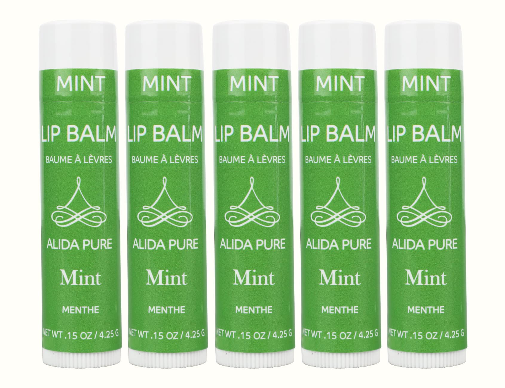 PURE + SIMPLEALIDA Mint Lip Balm Collection, Vegan Lip Balm, Beeswax Free, with Avocado Oil, Organic Jojoba Oil, and Vitamin E, for Dry, Chapped, or Cracked Lips, 3 Tube Set