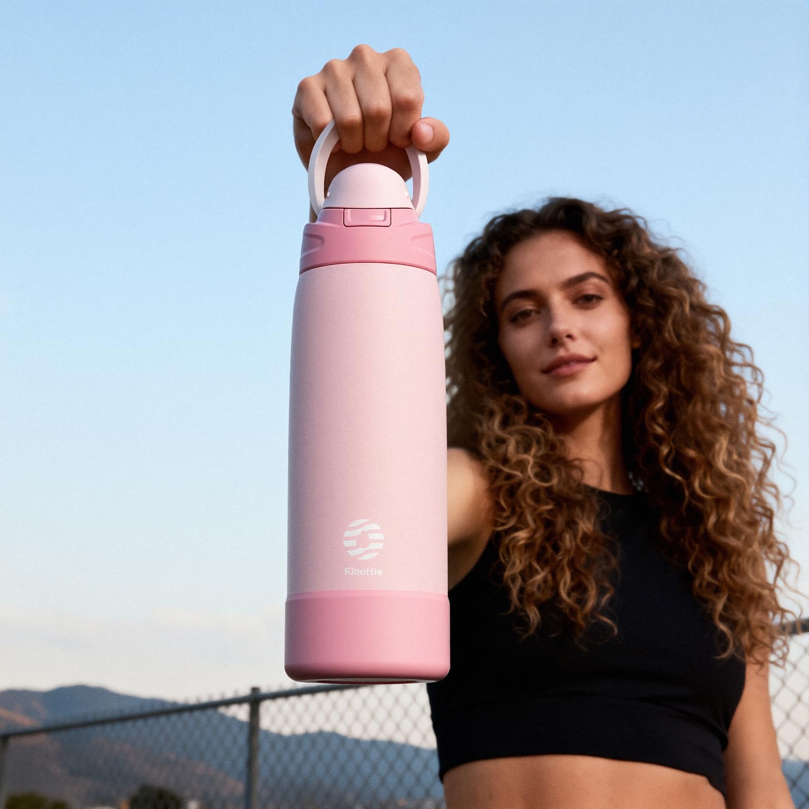 Fjbottle Botella Acero Inoxidable Térmica 1L/750ml – Botella Deportiva 24H Frío 12H Calor, Sin BPA, Apertura con Botón, Hermética, Apta Lavavajillas — view 8