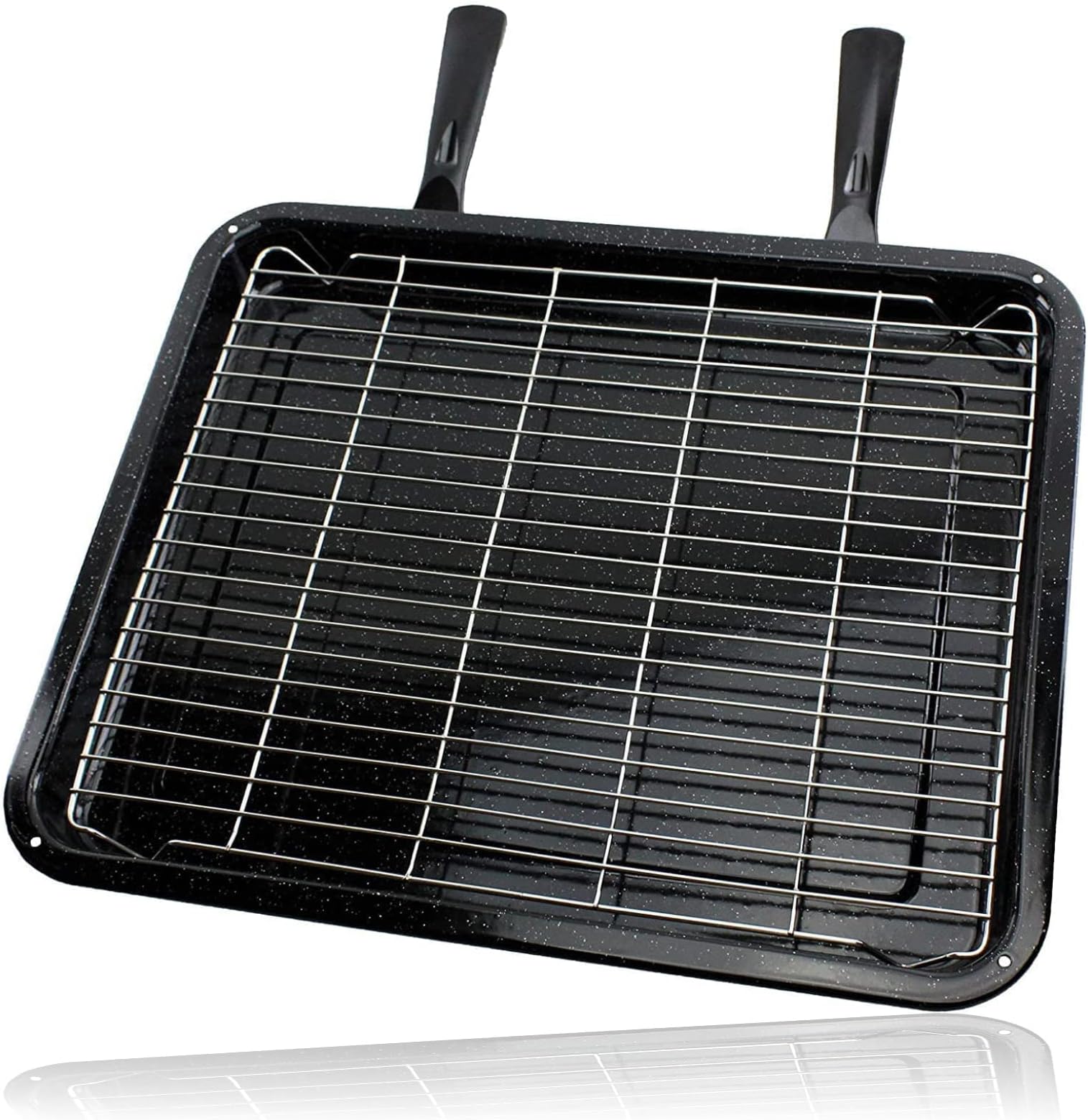 SPARES2GO Large NonStick Grill Pan with Rack + 2 Detachable Handles