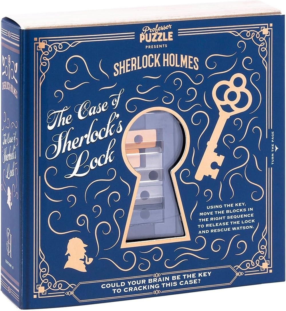Professor Puzzle The Case of Sherlock’s Lock Puzzle | Mechanical Wooden Brainteaser | Solve the Sequence to Release the Lock | Detective Puzzle Game for Adults & Teens | Gift