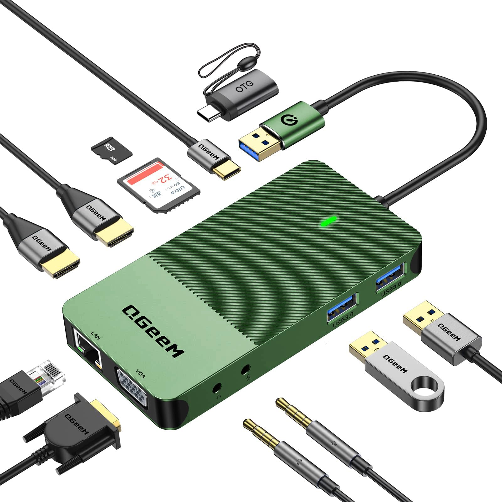 QGeeM ドッキングステーション　usb-c接続ハブ Amazon.co.jp: USB C ハブ,QGeeM 8 in 1 USB TypeC HDMI