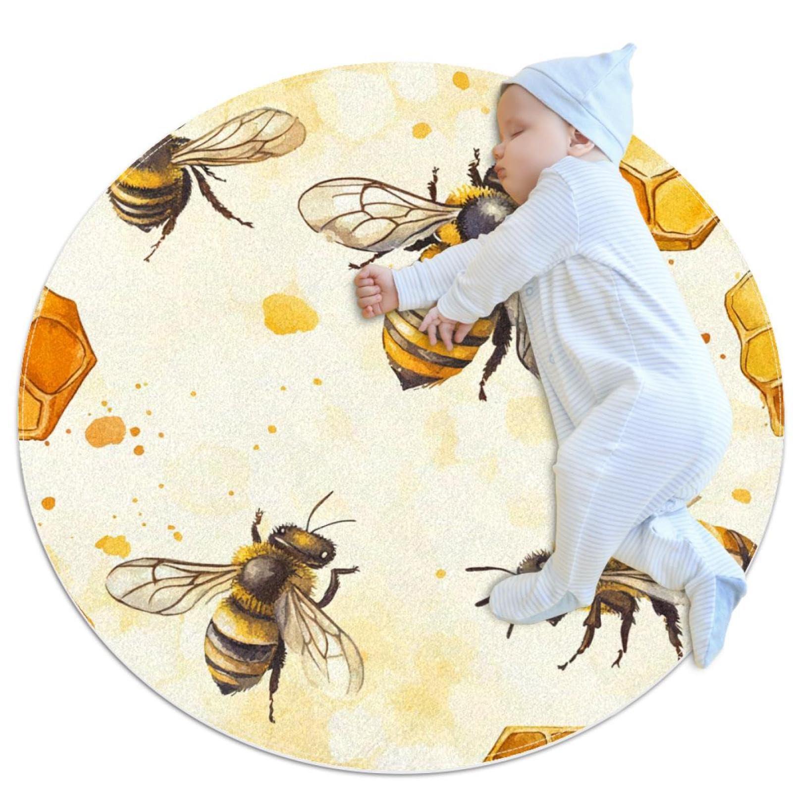 Tapis de salle de bain antidérapant en nid d'abeille rond pour le salon
