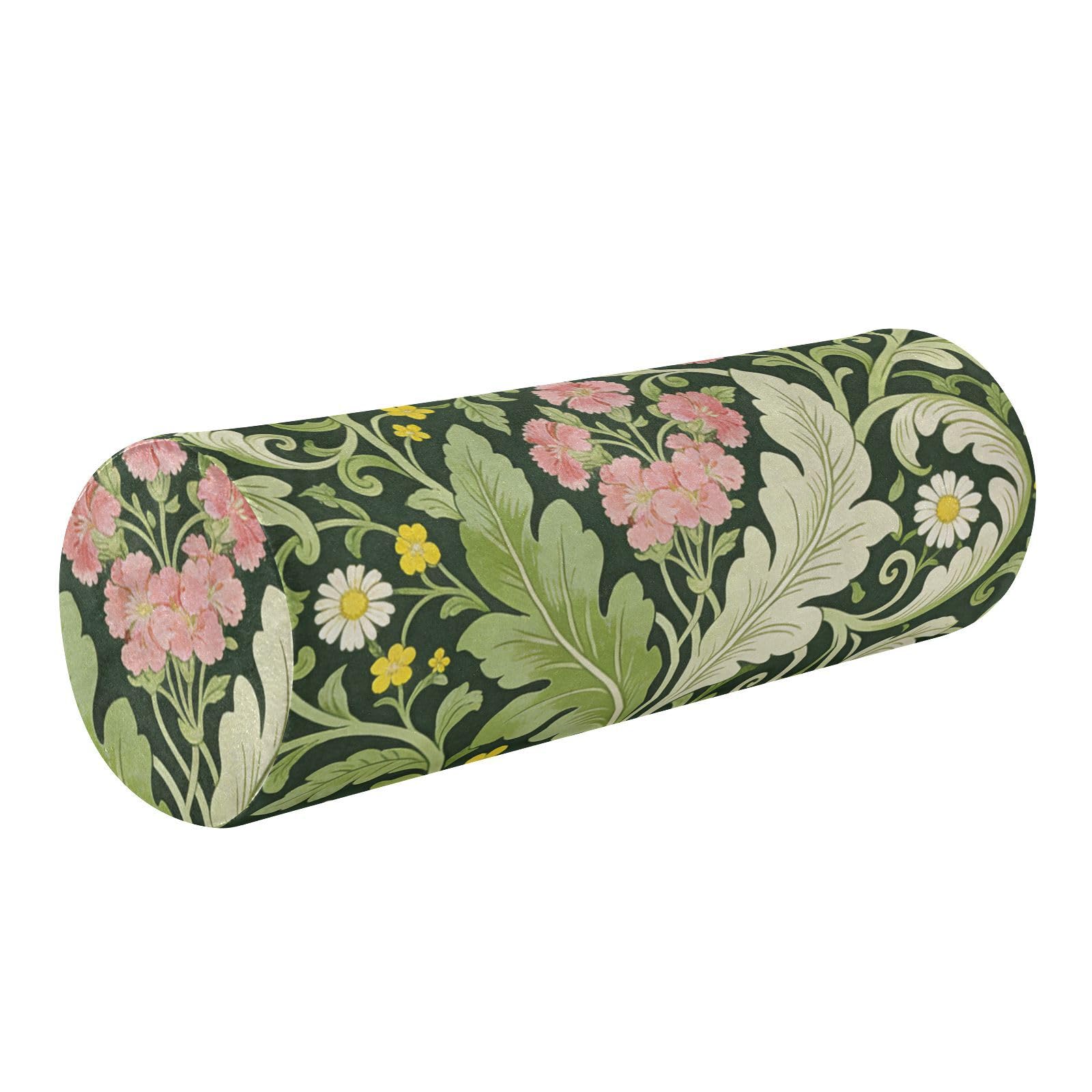 Coussin de dos William Morris aux œillets roses et finitions haut de gamme