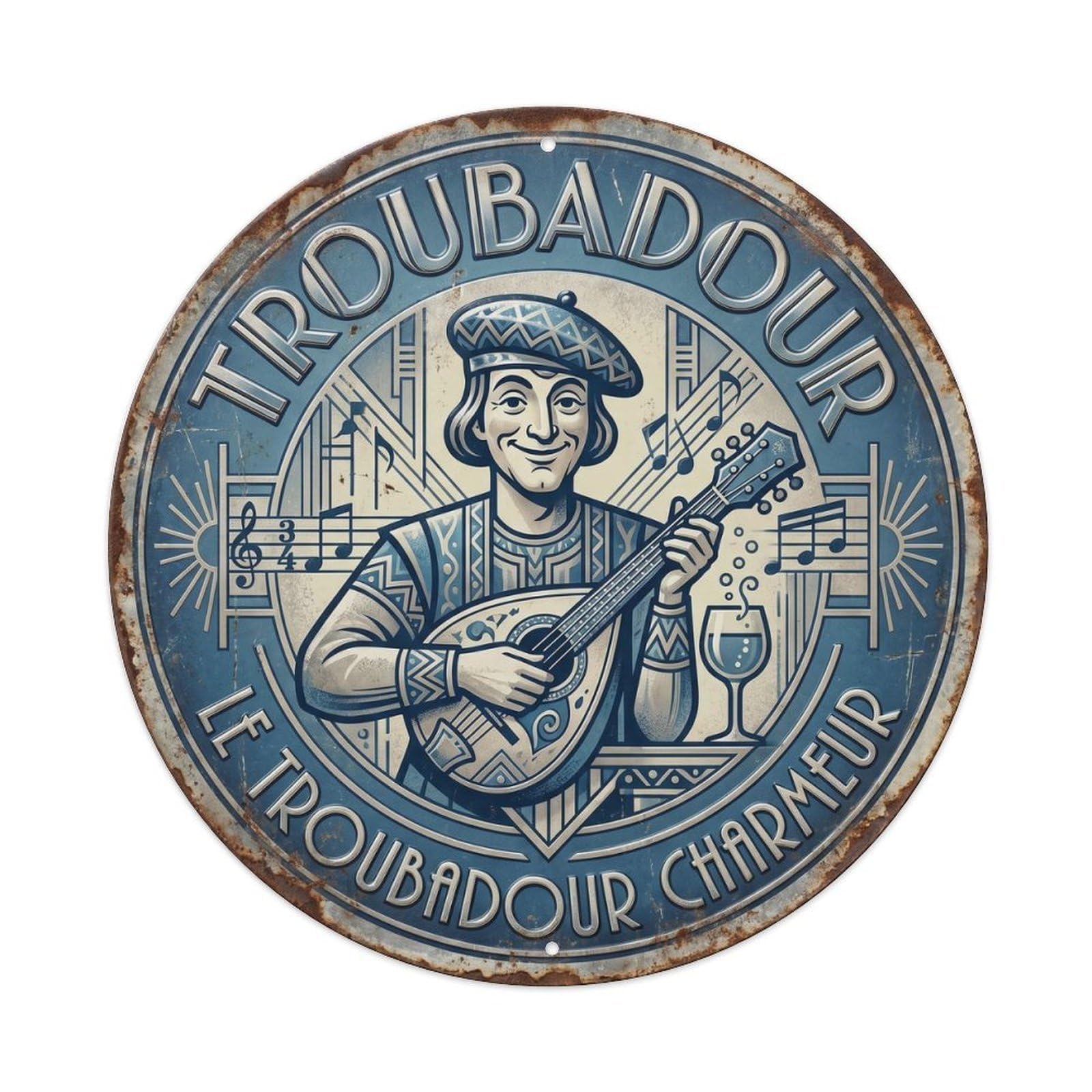 Troubadour Humorous Lounge Troubadour Metal Tin Sign