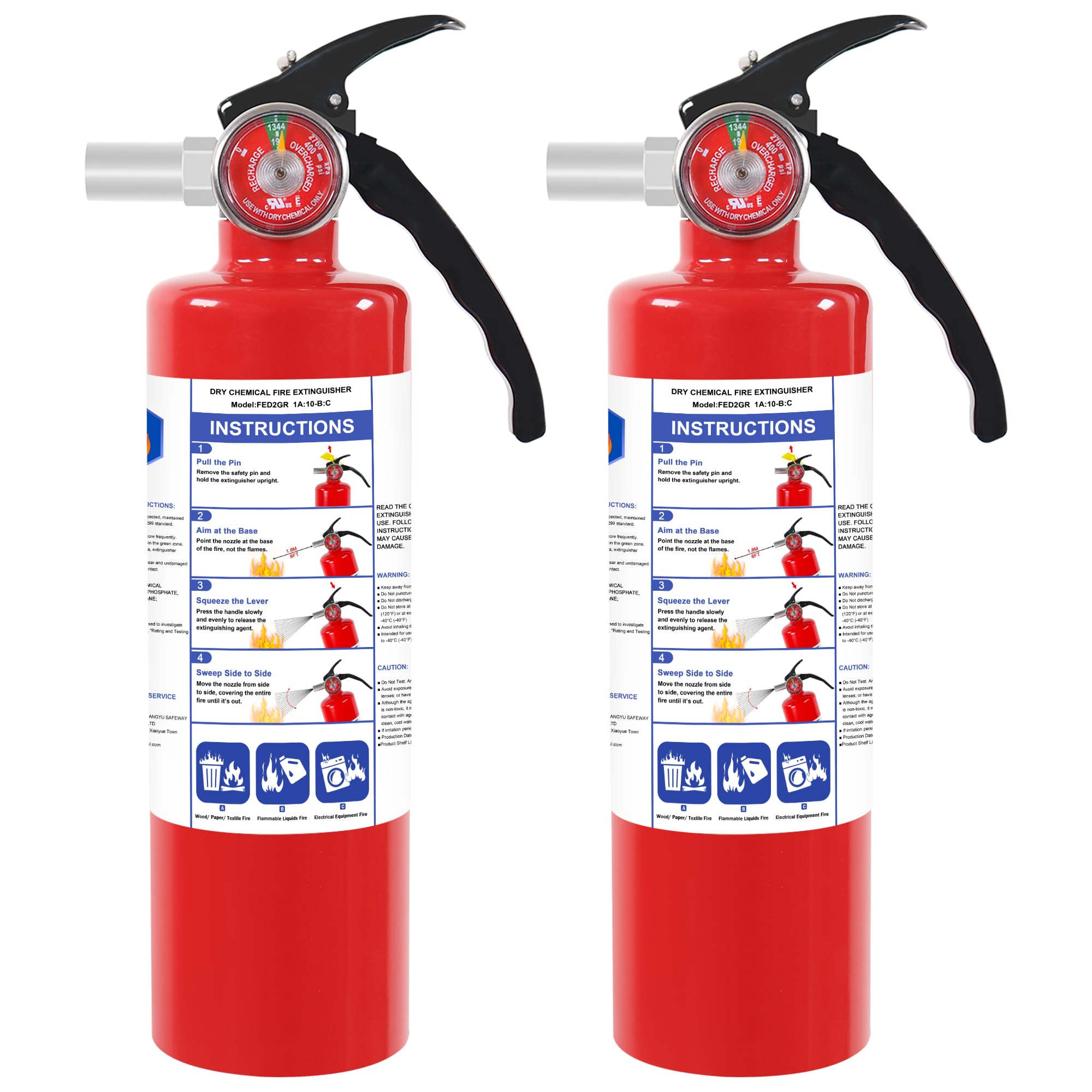 Safeway 2 Pack ABC Dry Chemical Fire Extinguishers