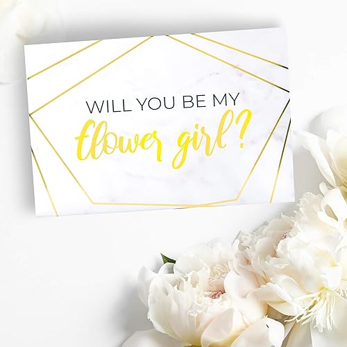 Miniatura 2 de Pop Fizz Designs Juego de caja de propuesta para niña de las flores (paquete de 2) con texto en inglés "I Will You Be My Flower Girl"  Caja de