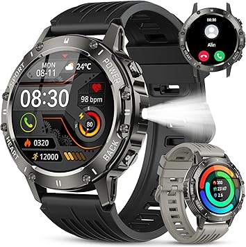 Smart Watch for Men Fitness Tracker Smart Watches for Android Phones iPhone Bluetooth Waterproof Make Answer Call Digital Mens Watches Heart Rate Monitor Running Smartwatch Samsung Compatible