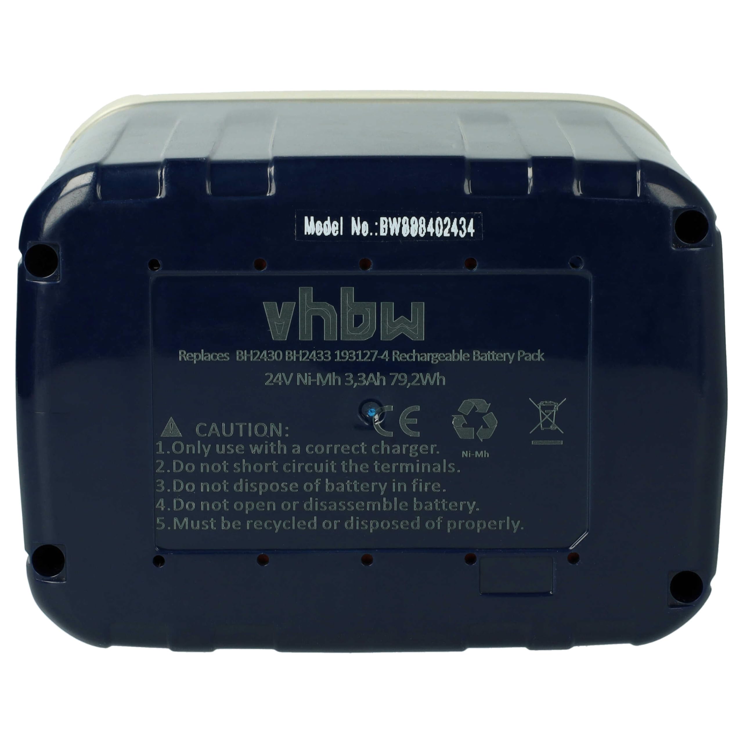 vhbw batteria compatibile con Makita BHR200SH, BHR200SFE, BHR200SJE, BHR200SHE, BHR200WAE, BHR200SAE, BHR200 utensile (3300 mAh, NiMH, 24 V)