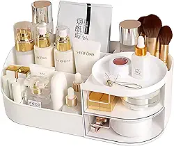 Organizador de Cosméticos Multifuncional com Gavetas – Acrílico Transparente Premium para Maquiagem e Acessórios - Cor Sortida