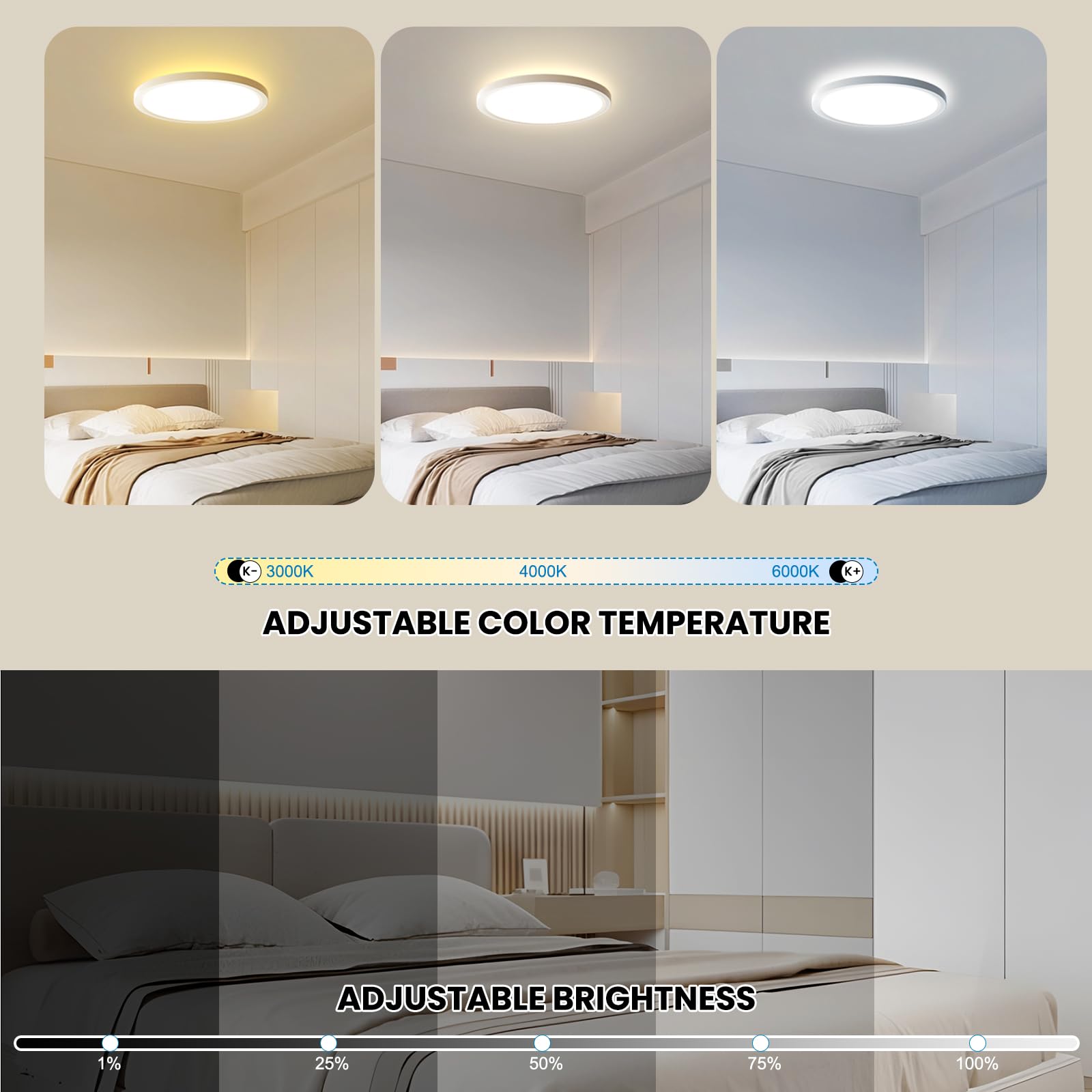 Plafoniera LED Soffitto Dimmerabile 40cm, 48W Lampada da Soffitto RGB con Telecomando App Compatibile con Alexa, Luce d'Ambiente 7 Colori per Camera da Letto Soggiorno Festa, IP44 per Bagno Cucina