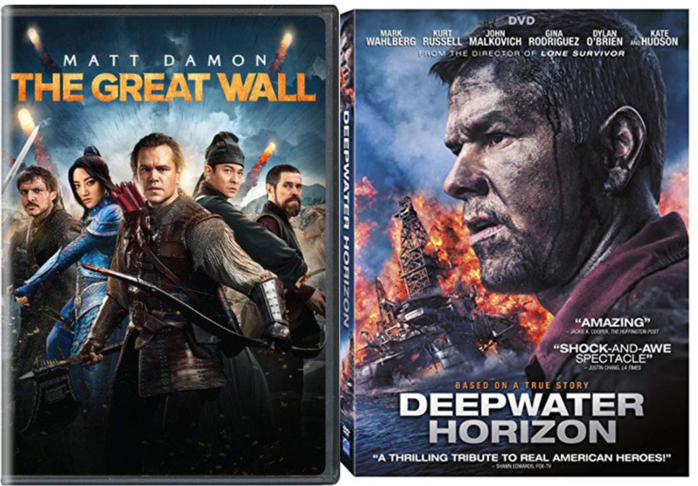 Offshore oil rig & An Elite force Double Feature Deepwater Horizon + Great Wall Action Movie DVD 2 Movie Set