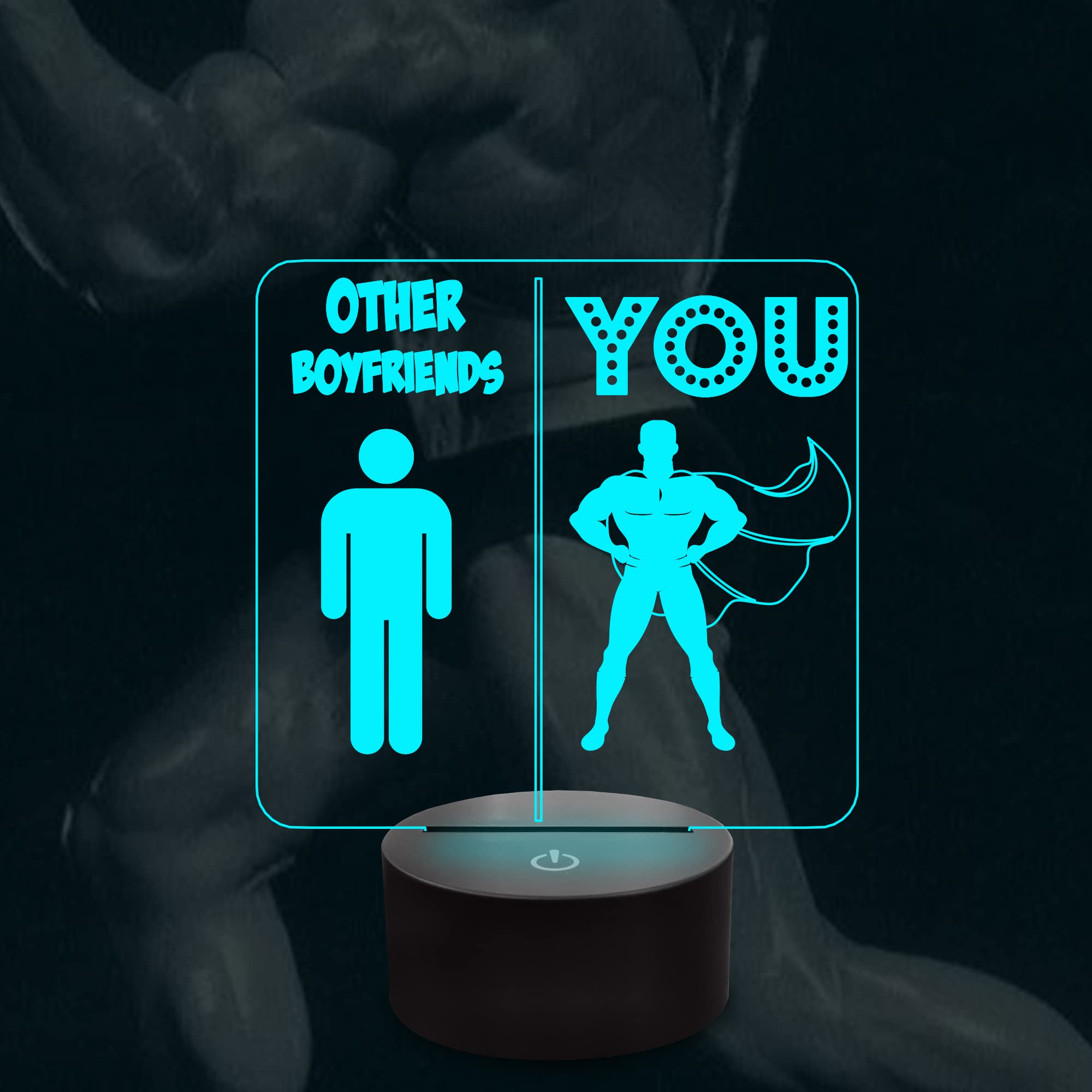 Gift for Boyfriend,Funny LED Night Light Decor Gifts for Couples Friends Family Him Boyfriend HUSBand, Color Changing Lamp for Anniversary, Birthday,Valentines Day