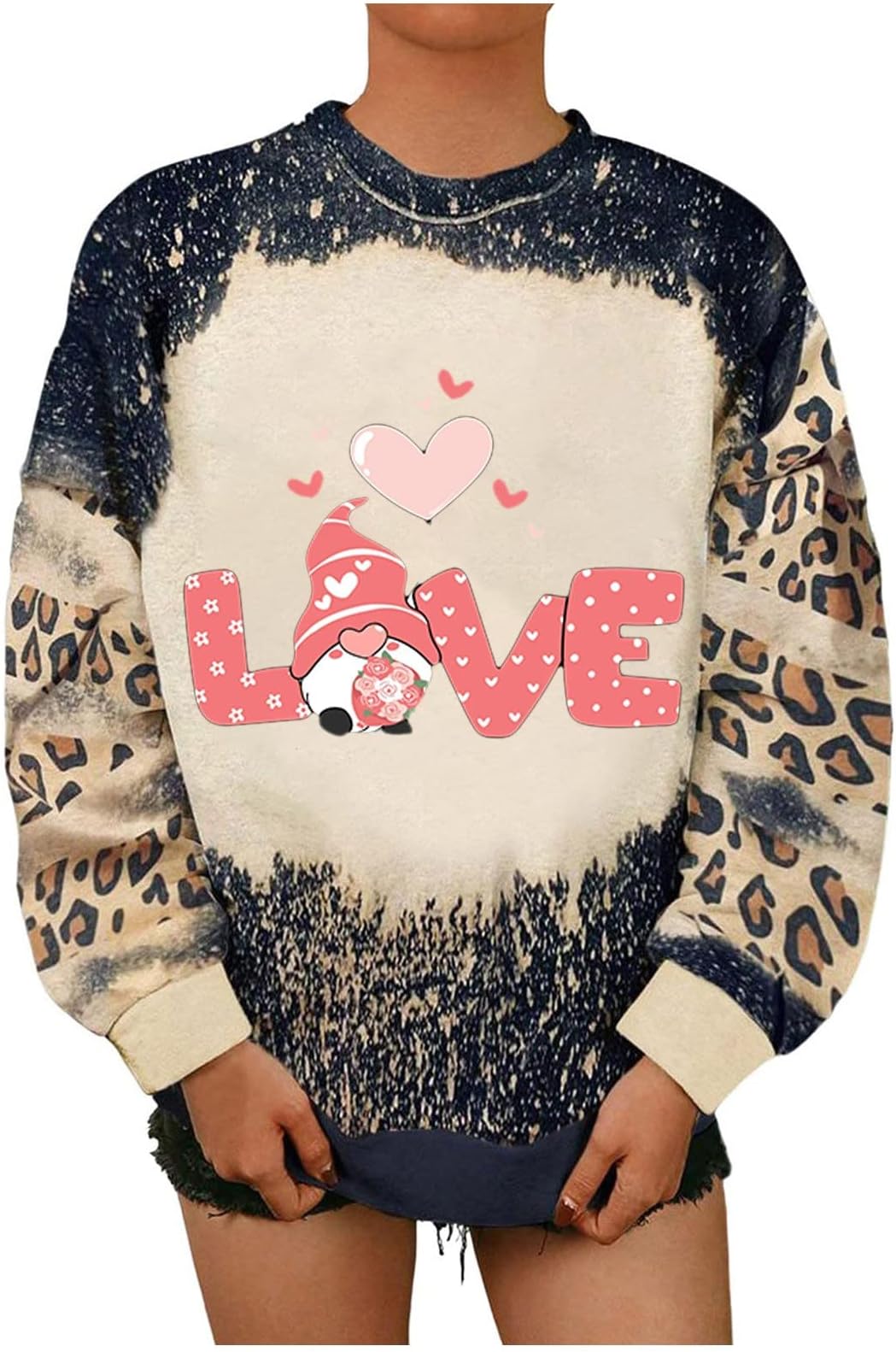 Valentines Day Jumper Women Long Sleeve Funny Heart Hoodies Graphic Fall Dressy Tops Casual Outdoor Tunic Tops Valentines Gifts for Her UK