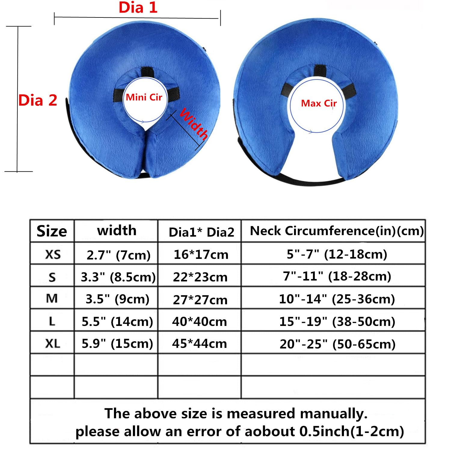 THAIN Soft Dog Recovery Protective Collar After Surgery-Cone Inflatable Collar for Dogs and Cats - Image 3