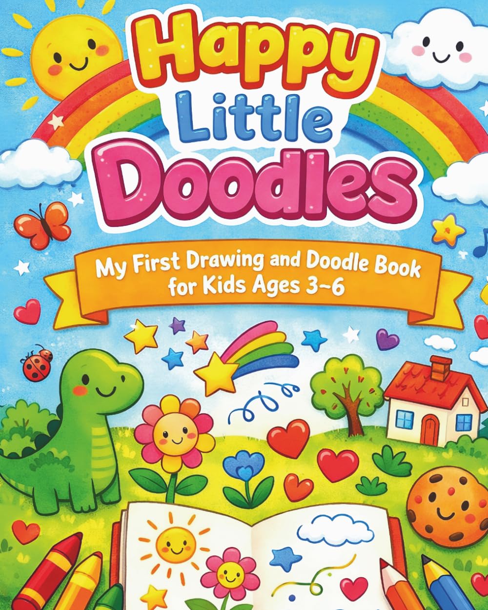 Happy Little Doodles: My First Drawing and Doodle Book for Kids Ages 3-6