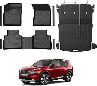 Juego de alfombrillas para Nissan Rogue 2026 2025 2024-2021, cobertura completa para todo tipo de clima, tapetes de carga con protectores de respaldo y protectores de umbral de puerta (no