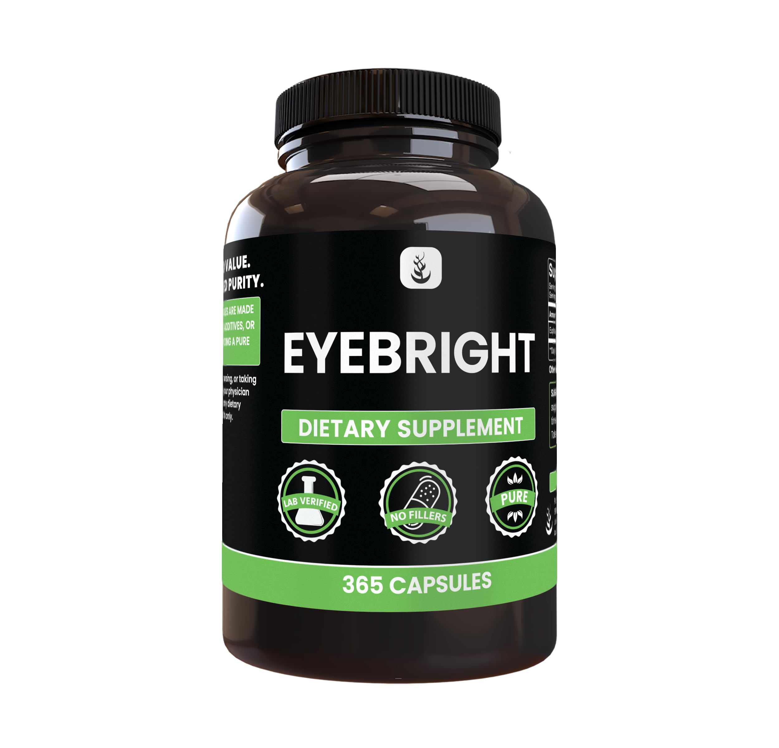 PURE ORIGINAL INGREDIENTS, Eyebright, 365 Capsules 365 Count (Pack of 1)