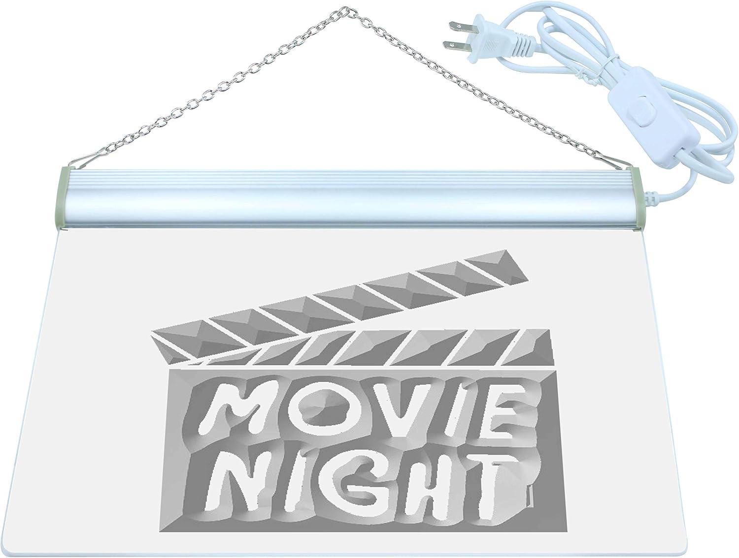 ADVPRO Movie Night Film Cinema Bar Beer LED Neon Sign White 16 x 12 Inches st4s43-i707-w