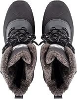 Vista 8 de Polar Suela impermeable para hombre, con forro de piel sintética totalmente forrada, botas de nieve duraderas para invierno